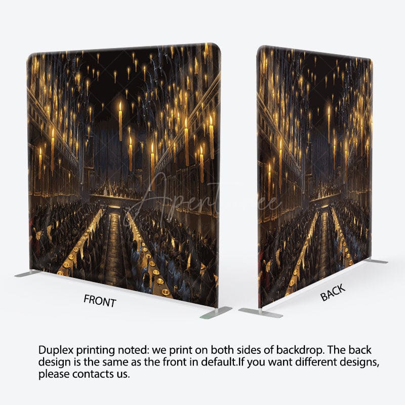 Aperturee - Aperturee Hogwarts Theme Dark Fabric Backdrop Cover for Birthday
