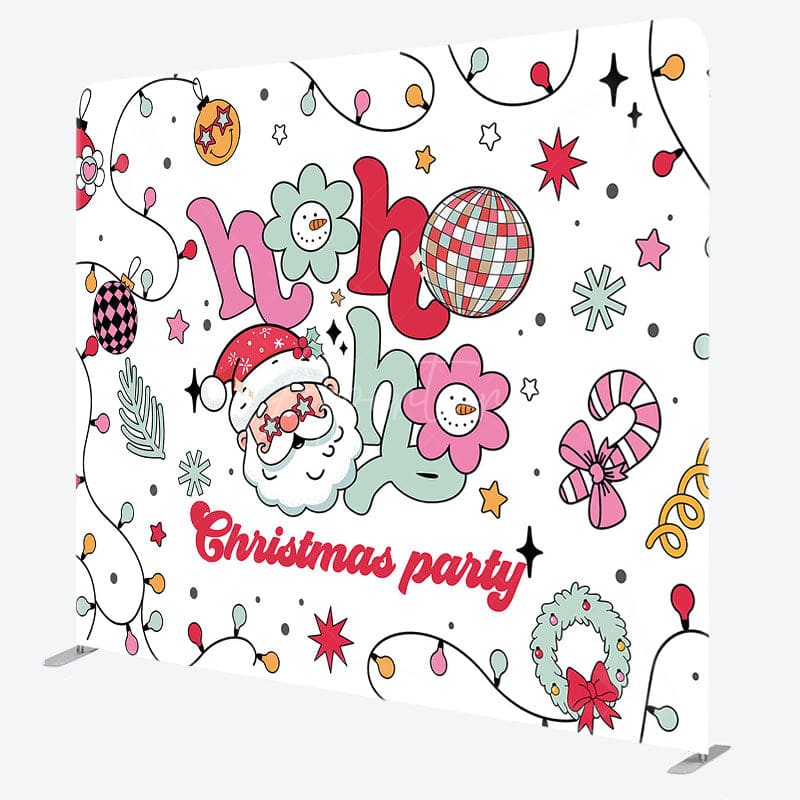 Aperturee - Aperturee Hohoho Disco Santa Xmas Party Pillow Cover Backdrop