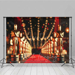 Aperturee - Aperturee Hollywood Awards Night Photography Backdrop Red Carpet Golden Statues Event Background VIP Movie Star Party Prop