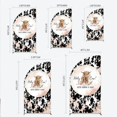 Aperturee - Aperturee Holy Cow We’re Having a Baby Half Moon Arch Backdrop Boho Highland Cow Theme Pampas Grass Baby Shower Party Decor