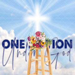 Aperturee - Aperturee Holy Light Blue Sky One Nation Under God Backdrop