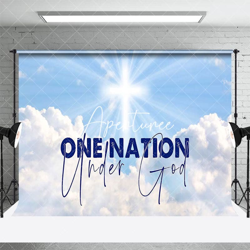 Aperturee - Aperturee Holy Light Blue Sky One Nation Under God Backdrop