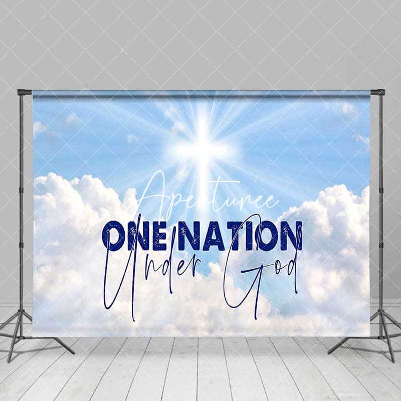 Aperturee - Aperturee Holy Light Blue Sky One Nation Under God Backdrop