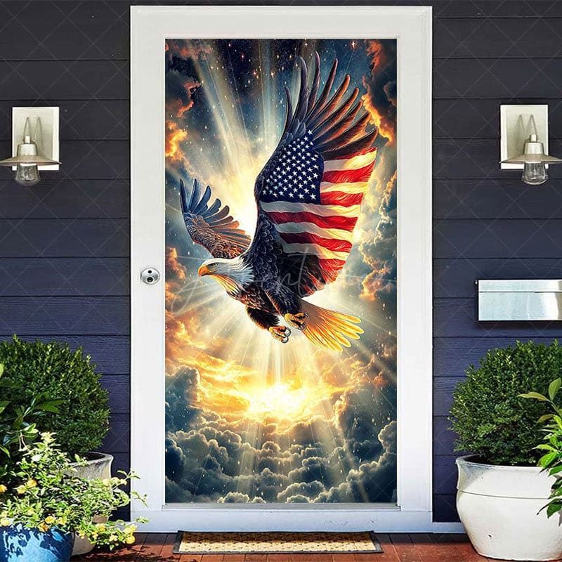 Aperturee - Aperturee Holy Light Cloud Eagle Independence Day Door Cover