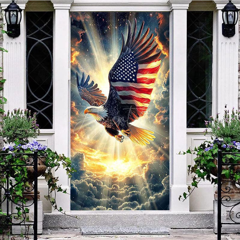 Aperturee - Aperturee Holy Light Cloud Eagle Independence Day Door Cover