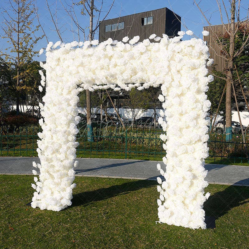 Aperturee - Aperturee Holy Pure White Rose Arch Flower Wall Wedding Decor