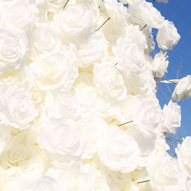 Aperturee - Aperturee Holy Pure White Rose Arch Flower Wall Wedding Decor
