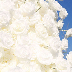 Aperturee - Aperturee Holy Pure White Rose Arch Flower Wall Wedding Decor