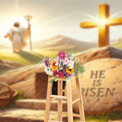 Aperturee - Aperturee Holy Sunlight Plain Cross Jesus Tomb Easter Backdrop