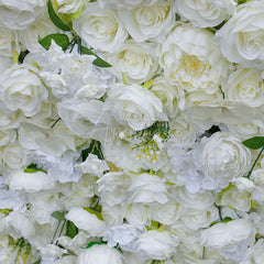 Aperturee - Aperturee Holy White Romantic Rose Wedding Artificial Floral Wall