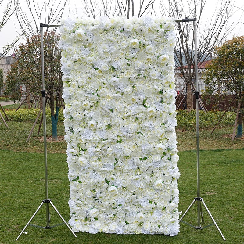Aperturee - Aperturee Holy White Romantic Rose Wedding Artificial Floral Wall