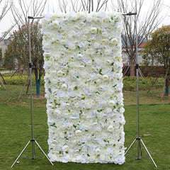 Aperturee - Aperturee Holy White Romantic Rose Wedding Artificial Floral Wall