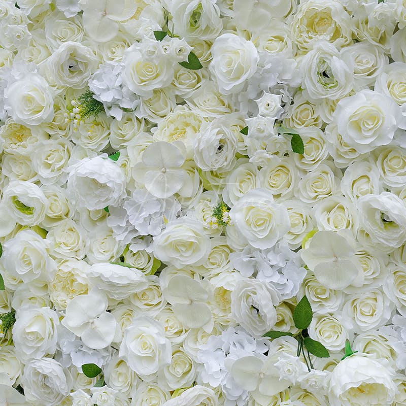 Aperturee - Aperturee Holy White Romantic Rose Wedding Artificial Floral Wall