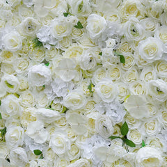 Aperturee - Aperturee Holy White Romantic Rose Wedding Artificial Floral Wall