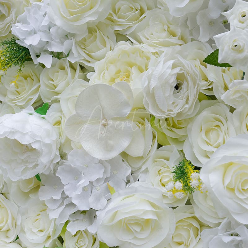 Aperturee - Aperturee Holy White Romantic Rose Wedding Artificial Floral Wall