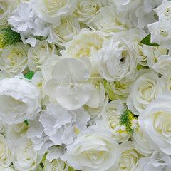 Aperturee - Aperturee Holy White Romantic Rose Wedding Artificial Floral Wall