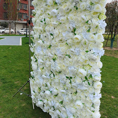 Aperturee - Aperturee Holy White Romantic Rose Wedding Artificial Floral Wall
