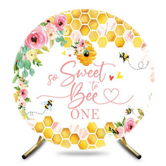 Aperturee - Aperturee Honeycomb Floral So Sweet To Bee One Round Backdrop