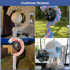 Aperturee - Aperturee Hoop Balloon Circle Loop Stand for Party Question Mark Half Circle Shape Gender Reveal Decor Balloon Frame