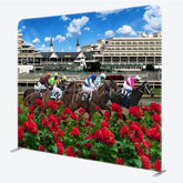 Aperturee - Aperturee Horse Racing Tension Fabric Backdrop Jockey Red Roses Decor Spring Derby Theme Background for Birthday Party