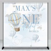 Aperturee - Aperturee Hot Air Balloon Custom Onederful Birthday Backdrop
