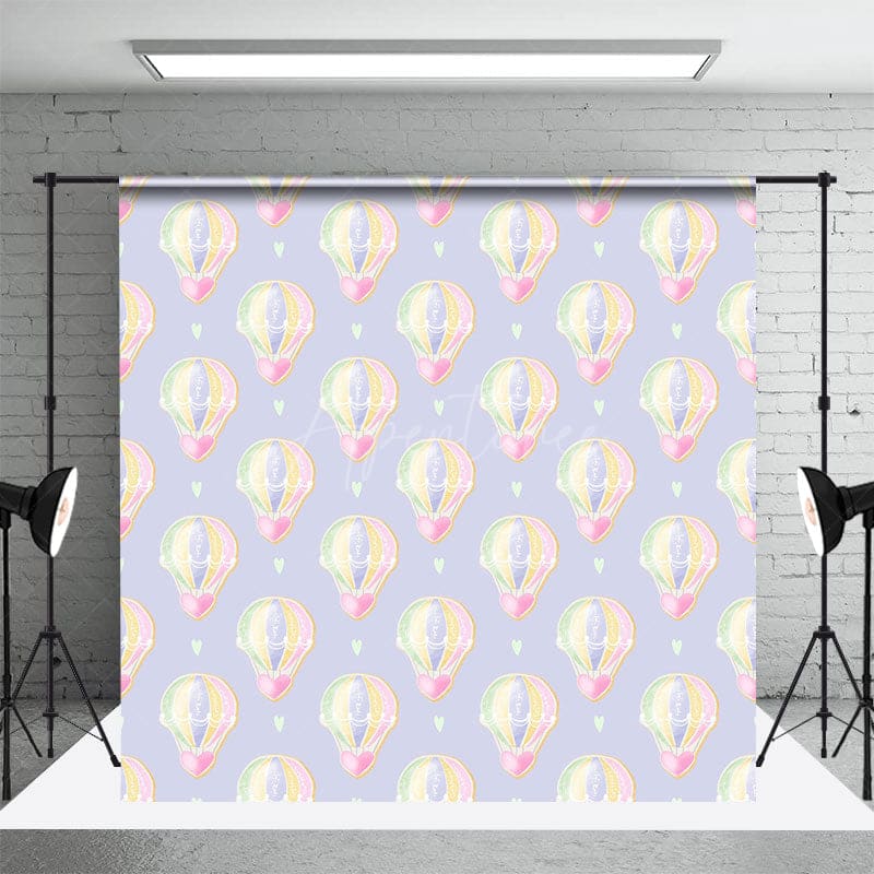Aperturee - Aperturee Hot Air Balloon Heart Birthday Cake Smash Backdrop