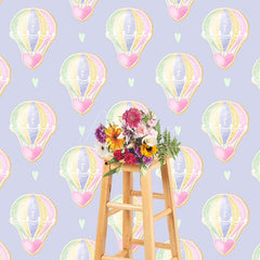 Aperturee - Aperturee Hot Air Balloon Heart Birthday Cake Smash Backdrop