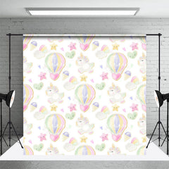 Aperturee - Aperturee Hot Air Balloon Sweet Unicorn Cake Smash Backdrop