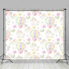 Aperturee - Aperturee Hot Air Balloon Sweet Unicorn Cake Smash Backdrop