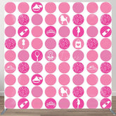 Aperturee - Aperturee Hot Glitter Pink Round Sticker Square Tension Backdrop