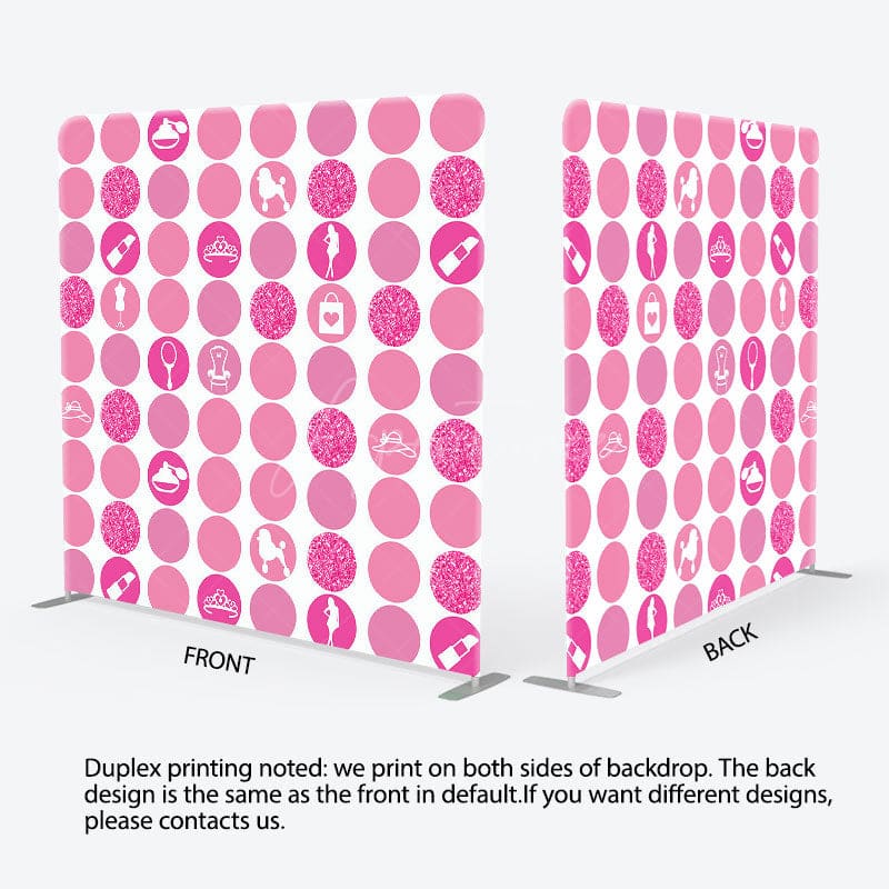 Aperturee - Aperturee Hot Glitter Pink Round Sticker Square Tension Backdrop