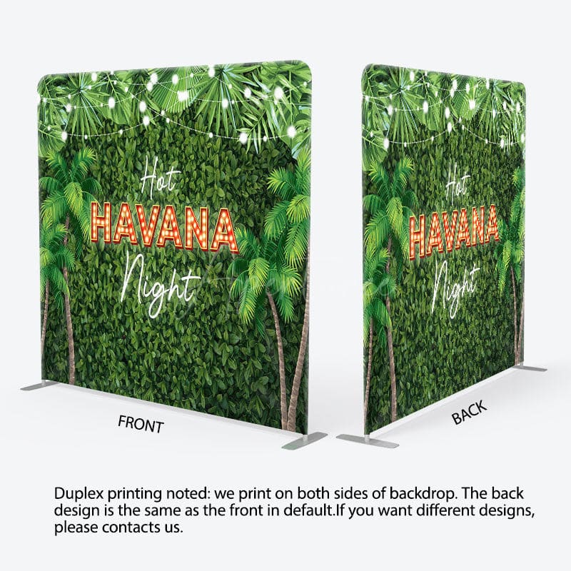 Aperturee - Aperturee Hot Havana Night Fabric Backdrop Cover for Birthday