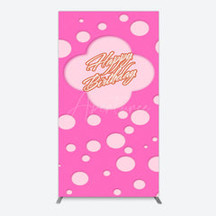 Aperturee - Aperturee Hot Pink Dots Girls Happy Birthday Rectangle Backdrop