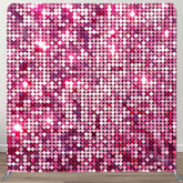 Aperturee - Aperturee Hot Pink Glitter Sequin Party Square Tension Backdrop