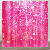 Aperturee - Aperturee Hot Pink Gold Glitter Party Pillow Cover Backdrop