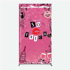 Aperturee - Aperturee Hot Pink That is So Fetch Rectangle Backdrop Mean Girls Theme Bridal Shower and Party Decoration