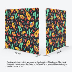 Aperturee - Aperturee Hot Sombrero Cactus Guitar Black Mexican Fiesta Backdrop