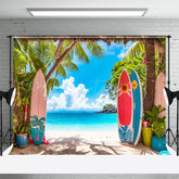 Aperturee - Aperturee Hot Summer Hawaii Beach Surfboard Holiday Backdrop