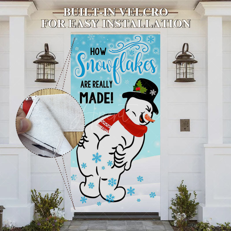 Aperturee Aperturee How Snowflakes Are Really Made Christmas Door Cover