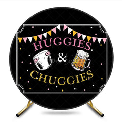 Aperturee - Aperturee Huggie And Chuggies Cute Round Baby Shower Backdrop