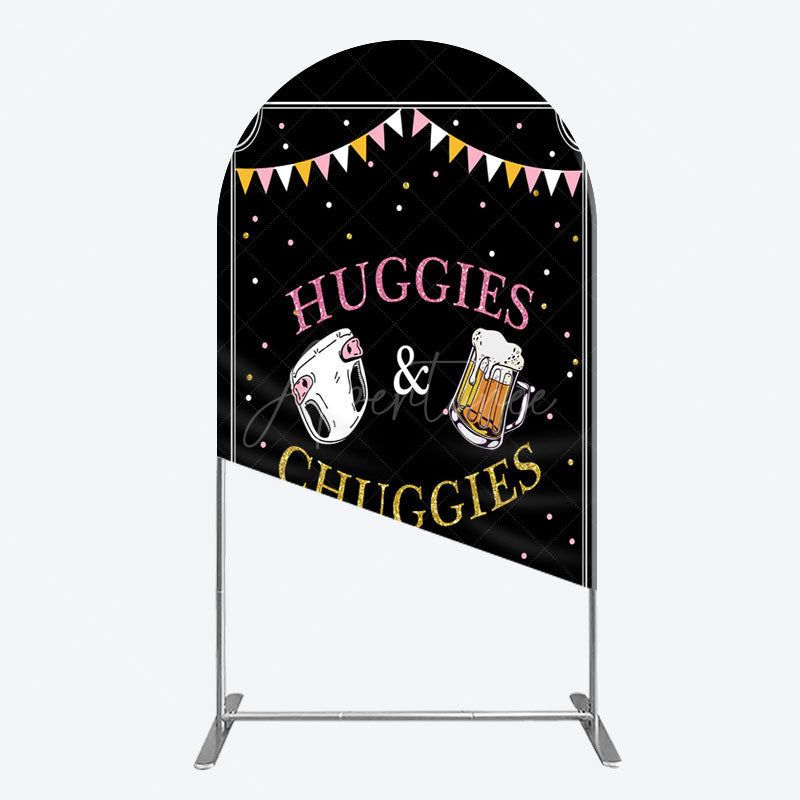 Aperturee - Aperturee Huggies And Chuggies Cute Baby Shower Arch Backdrop