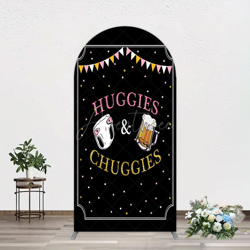 Aperturee - Aperturee Huggies And Chuggies Cute Baby Shower Arch Backdrop