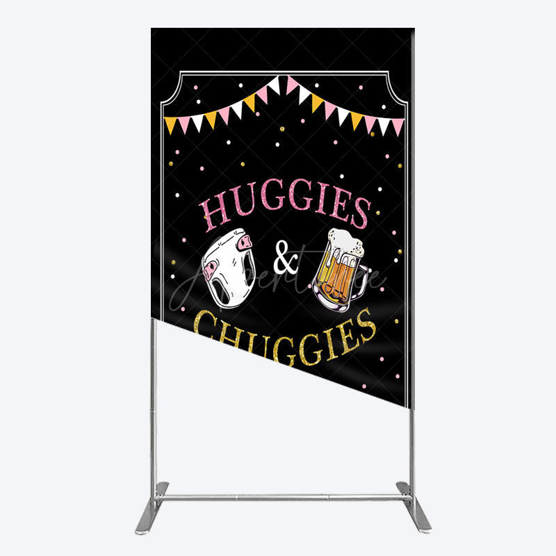 Aperturee - Aperturee Huggies And Chuggies Cute Baby Shower Rectangle Backdrop