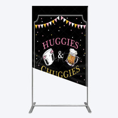 Aperturee - Aperturee Huggies And Chuggies Cute Baby Shower Rectangle Backdrop