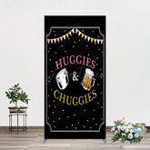 Aperturee - Aperturee Huggies And Chuggies Cute Baby Shower Rectangle Backdrop