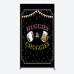 Aperturee - Aperturee Huggies And Chuggies Cute Baby Shower Rectangle Backdrop