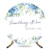 Aperturee - Aperturee Hydrangea Something Blue Bridal Shower Round Backdrop