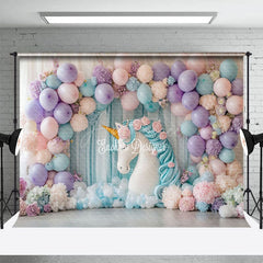 Aperturee - Aperturee Hydrangea Unicorn Curtain Sweet Cake Smash Backdrop