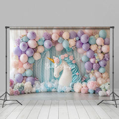 Aperturee - Aperturee Hydrangea Unicorn Curtain Sweet Cake Smash Backdrop