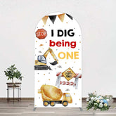 Aperturee Aperturee I Dig Being One Construction Birthday Arch Backdrop